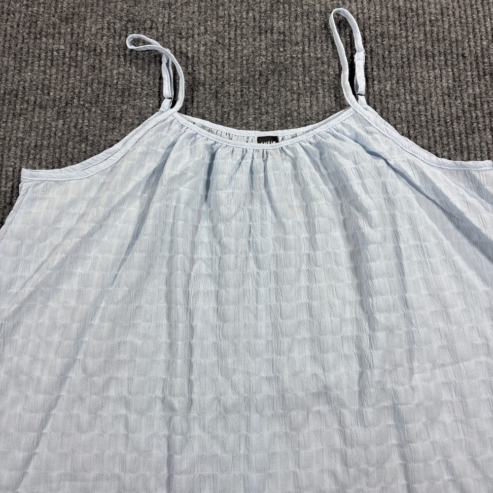SHEIN Cami Tank Top Womens Size 6 Light Blue Textured Adjustable Straps